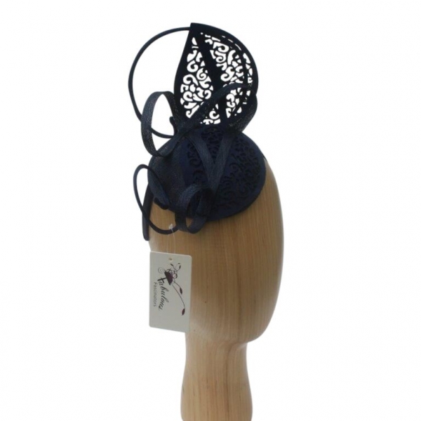 Lacey Navy Fascinator.