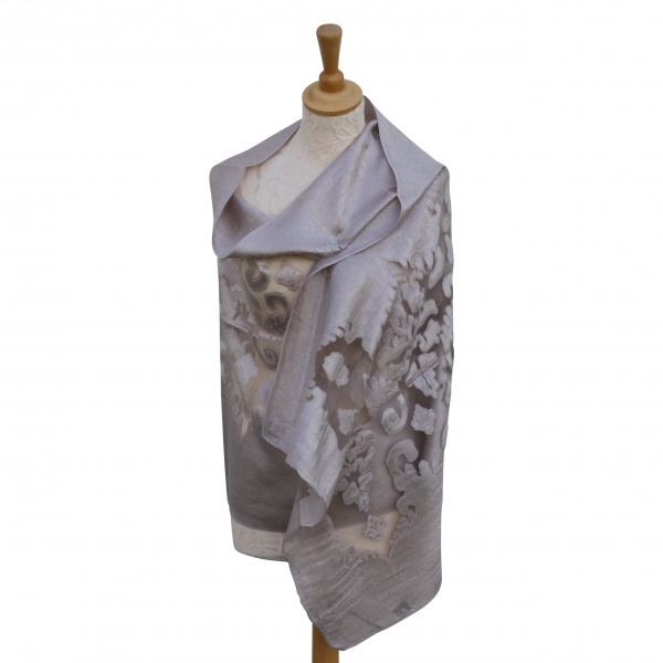 Viscose,cotton & silk wrap Taupe