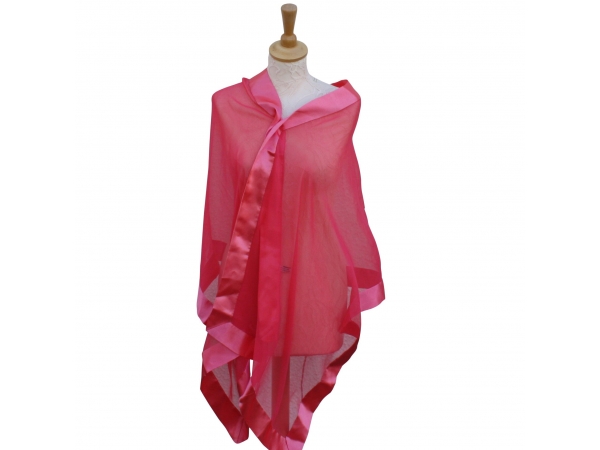 Coral silk scarf