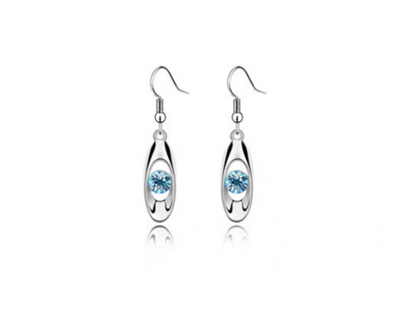 E231Tq Silver & crystal earring