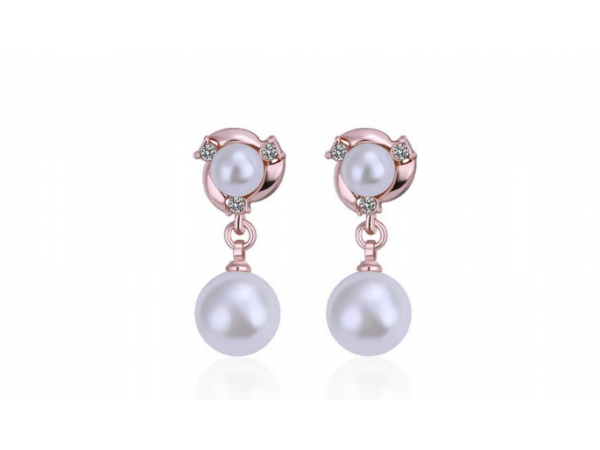 E225 Rose & Pearl Earring