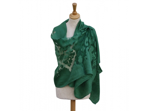 Viscose,cotton & silk wrap Green